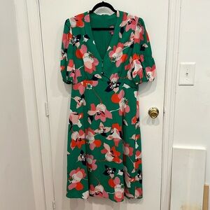 Vince Camuto green floral midi dress